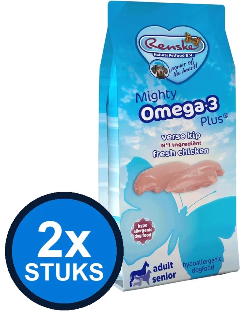 2x Renske - Mighty Omega-3 Plus kip 3kg - Hondenvoer - 3 kg by Renske – product photo