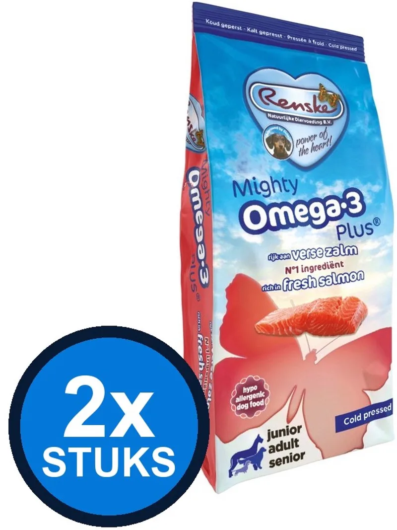 2x Renske - Mighty Omega-3 Plus zalm koud geperst - Hondenvoer - 3 kg by Renske – product photo
