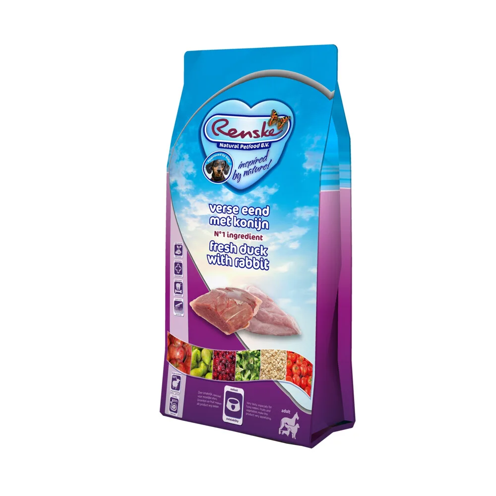 2x Renske Super Premium Adult Hondenvoer Eend - Konijn 12 kg från Renske – produktbild
