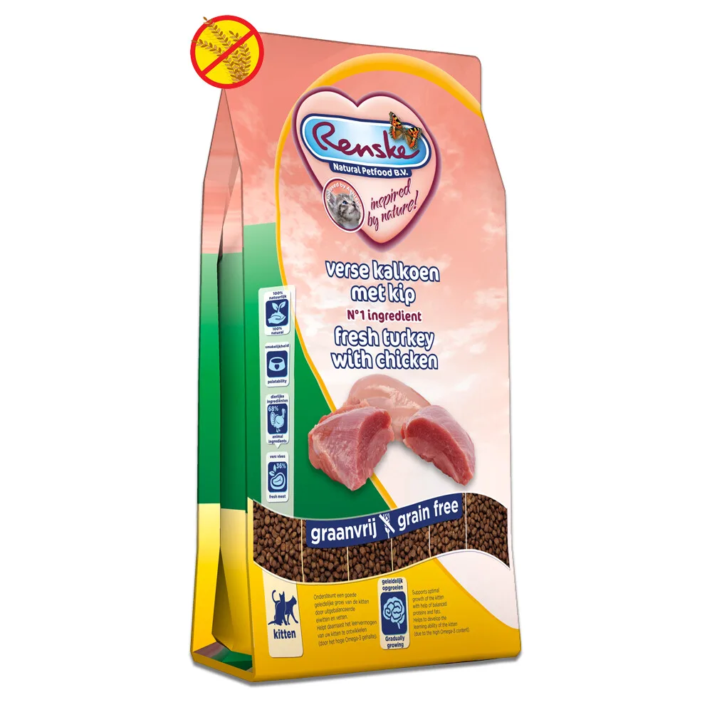 2x Renske Super Premium Kitten Kattenvoer Kalkoen & Kip 6 kg de Renske – photo produit