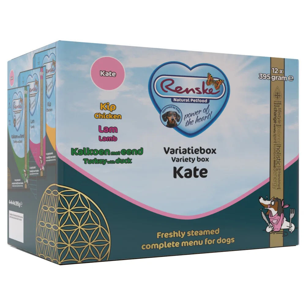 2x Renske Variatiebox Hondenvoer Nat Kate 12 x 395 gr från Renske – produktbild