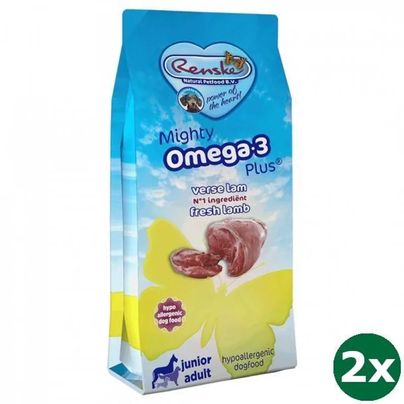 2x12 kg Renske mighty omega plus lam hypoallergeen hondenvoer by Renske – product photo