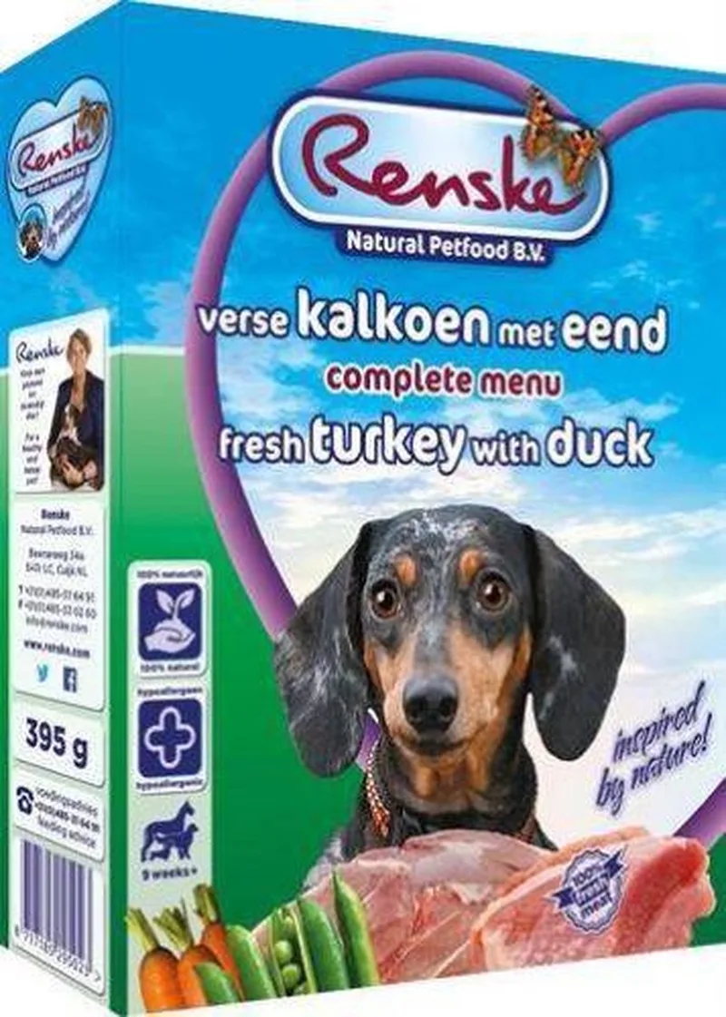 30x10x395 gr Renske vers vlees kalkoen/eend hondenvoer by Renske – product photo