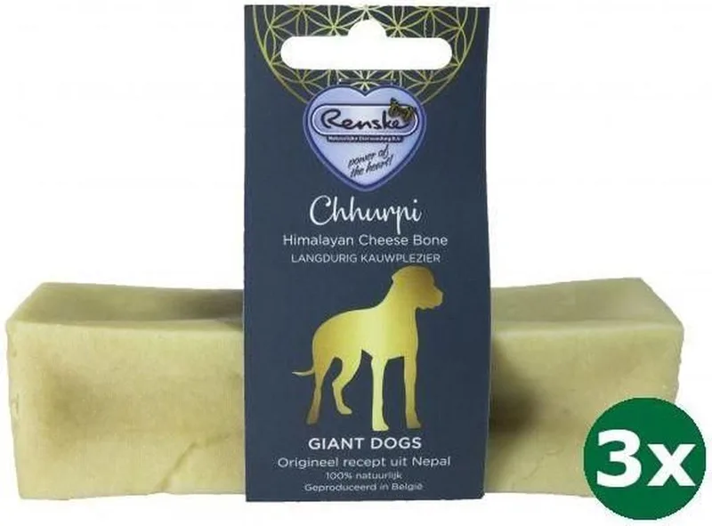 3xgiant 200 gr Renske chhurpi kauwkluif hondensnack de Renske – photo produit