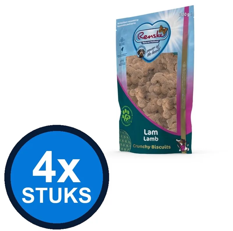 4x Renske - Gezonde beloning hond crunchy lam 1100gr - Hondenvoer Snacks - 1.1 kg von Renske – Produktfoto