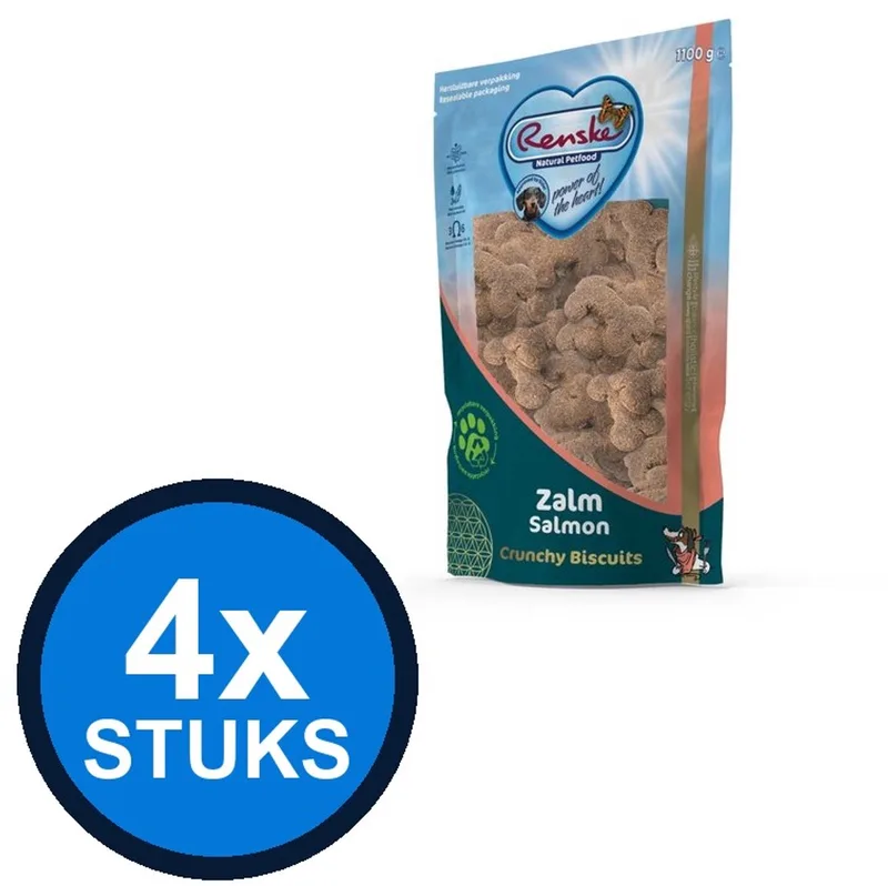 4x Renske - Gezonde beloning hond crunchy zalm 1100gr - Hondenvoer Snacks - 1.1 kg de Renske – photo produit