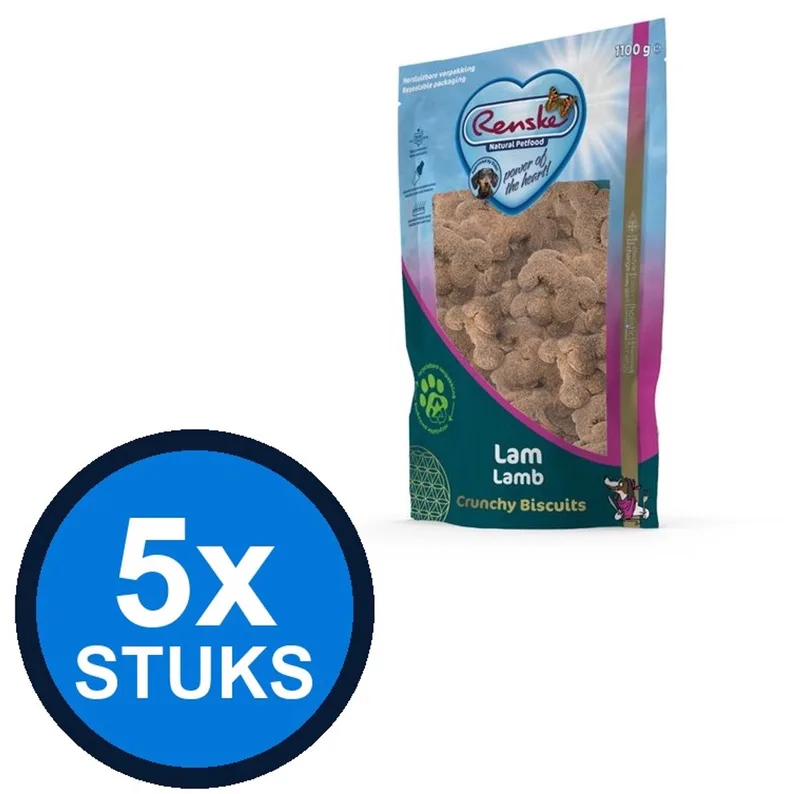 5x Renske - Gezonde beloning hond crunchy lam 1100gr - Hondenvoer Snacks - 1.1 kg by Renske – product photo