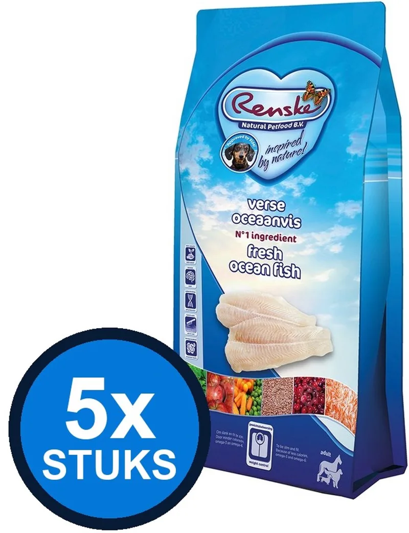 5x Renske - Super Premium droog hond adult oceaanvis 2kg - Hondenvoer - 2 kg van Renske – productfoto