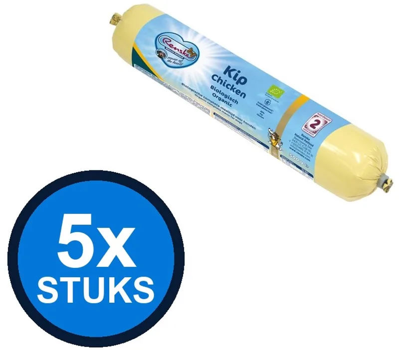 5x Renske - Vers hond worst graanvrij kip biologisch 500gr - Hondenvoer Natvoer - 500 g de Renske – photo produit