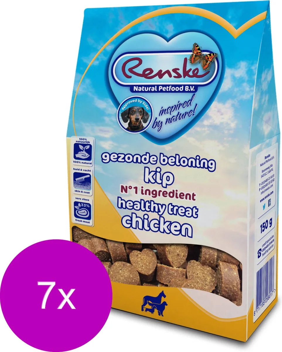 7x Renske Gezonde Beloning Hartjes Kip 150 gr van Renske – productfoto