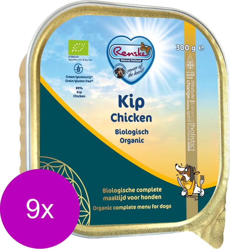 Adult Bio Alu - Kip Graanvrij - Hondenvoer - 9 x 300 g - NL-BIO-01 von Renske – Produktfoto