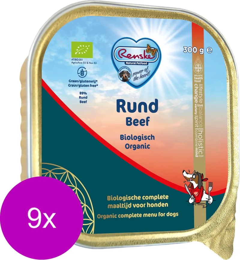 Adult Bio Alu - Rund Graanvrij - Hondenvoer - 9 x 300 g - NL-BIO-01 de Renske – photo produit