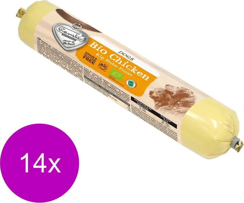 Adult Bio Worst 500 g - Hondenvoer - 14 x Kip Graanvrij - NL-BIO-01 de Renske – photo produit