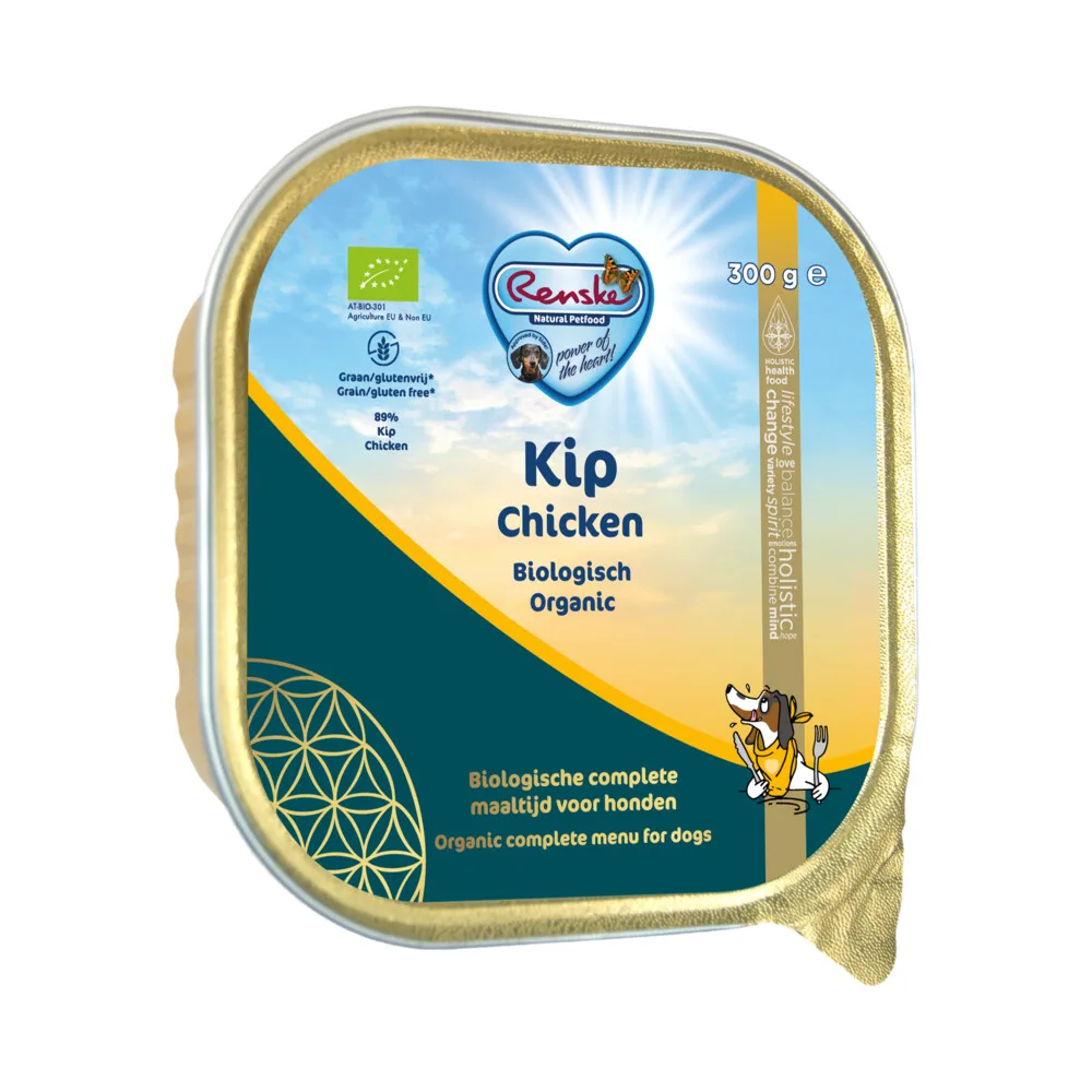 Bio Vers Gestoomd Hondenvoer Nat Kip 300 gr de Renske – photo produit