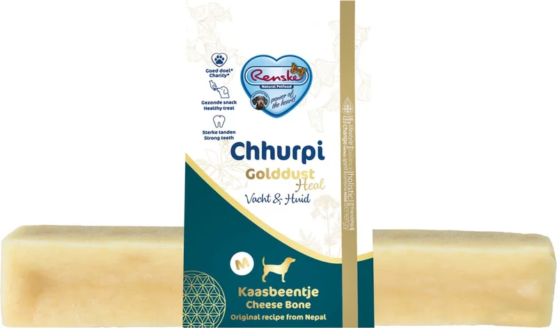 Chhurpi Golddust Heal - Vacht & Huid Melk - Hondensnacks - M by Renske – product photo