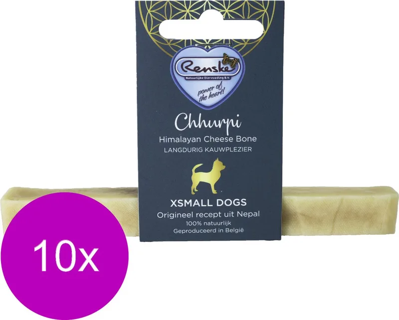 Chhurpi Kauwkluif Melk - Hondensnacks - 10 x Xs Geschikt Voor Alle Rassen En Leeftijden by Renske – product photo