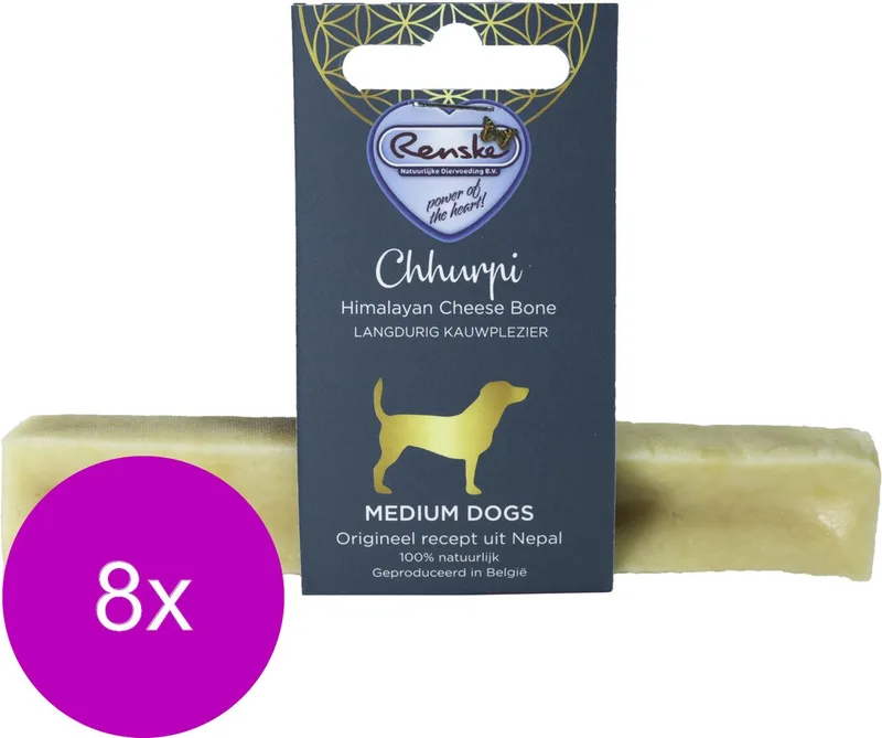 Chhurpi Kauwkluif Melk - Hondensnacks - 8 x M Geschikt Voor Alle Rassen En Leeftijden de Renske – photo produit