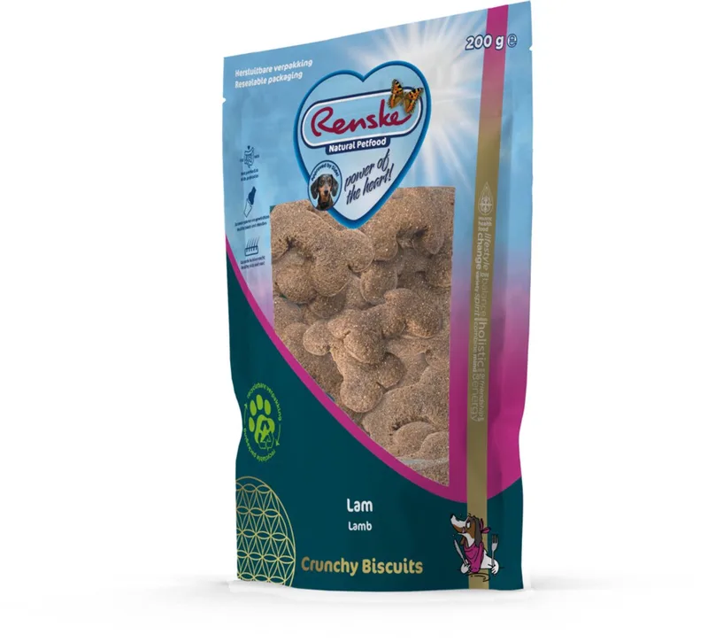 Gezonde Beloning Crunchy Hondensnack Lam - 6 x 200 gr - Voordeelverpakking de Renske – photo produit