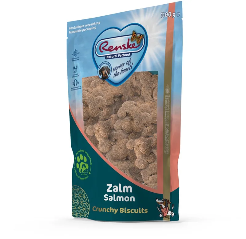 Gezonde Beloning Crunchy Hondensnack Zalm - 4 x 1100 gr - Voordeelverpakking de Renske – photo produit
