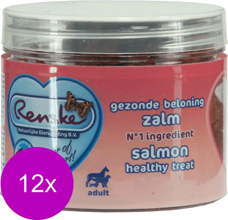 Gezonde Beloning Hartjes 100 g - Hondensnacks - 12 x Zalm by Renske – product photo