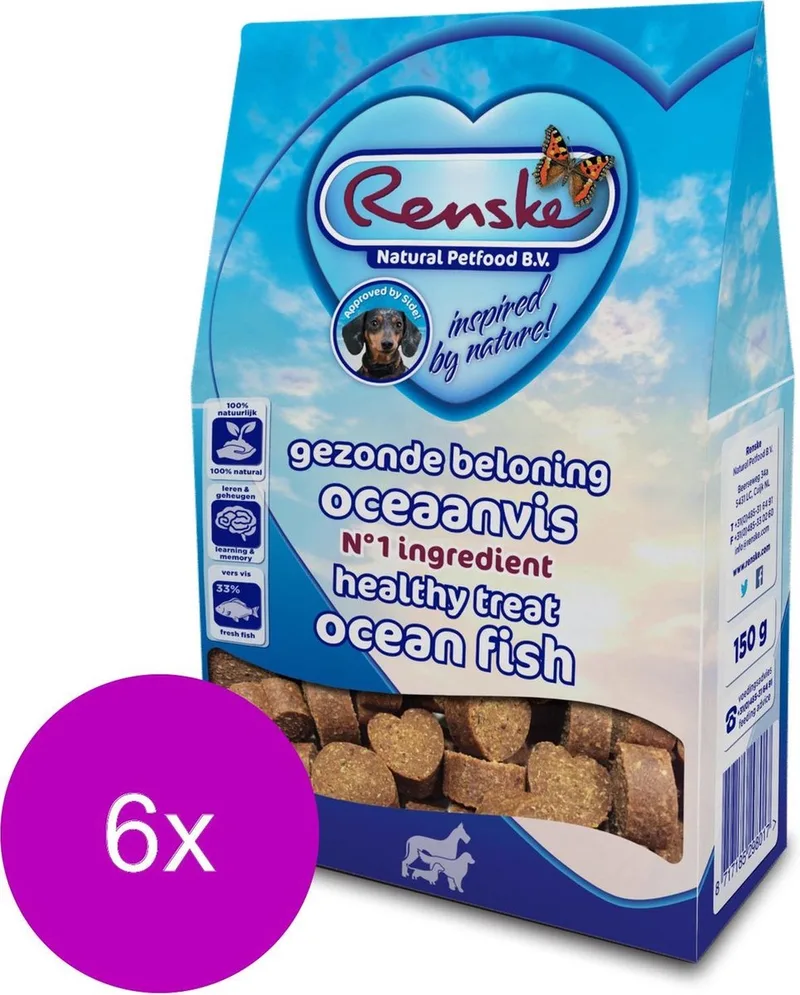 Gezonde Beloning Hartjes 150 g - Hondensnacks - 6 x Vis de Renske – photo produit