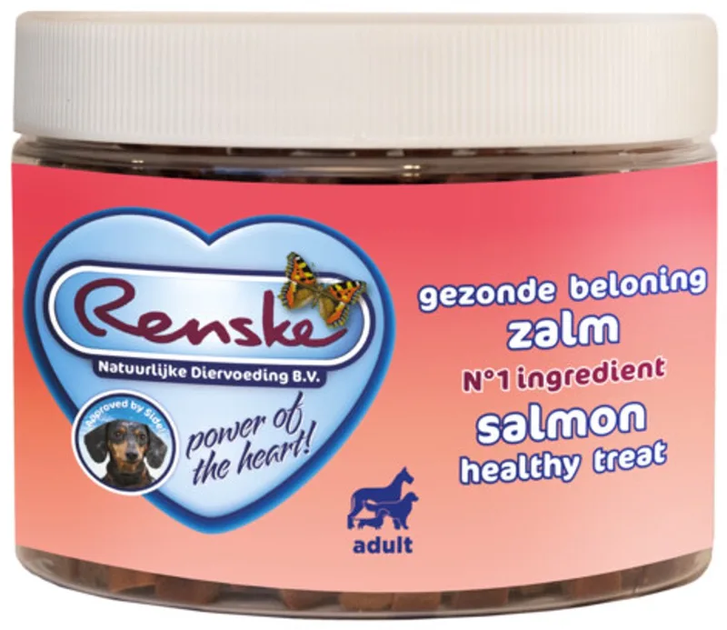 Gezonde Beloning Mini Hartjes Hondensnack Zalm - 6 x 300 gr - Voordeelverpakking von Renske – Produktfoto