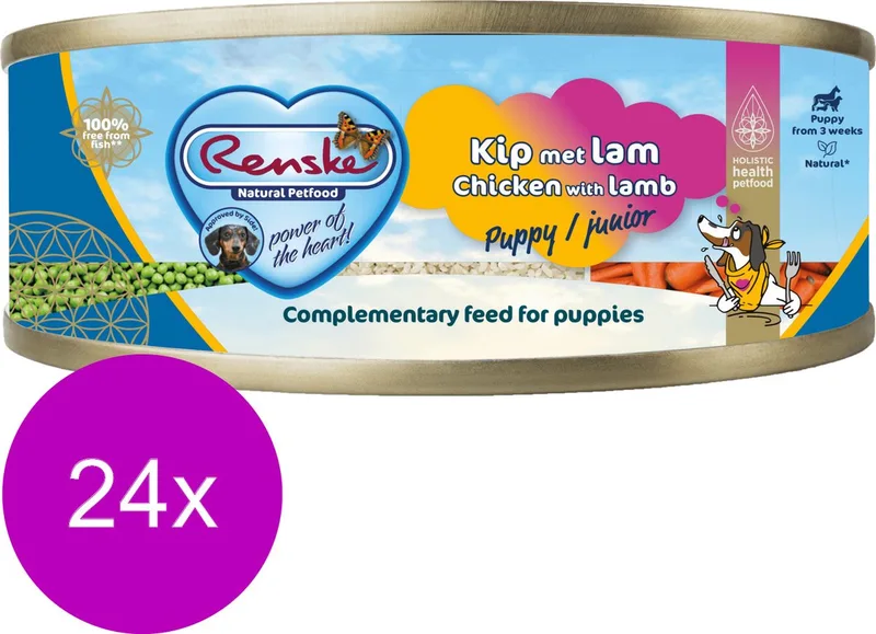 hond pup/junior vers vlees kip / lam by Renske – product photo