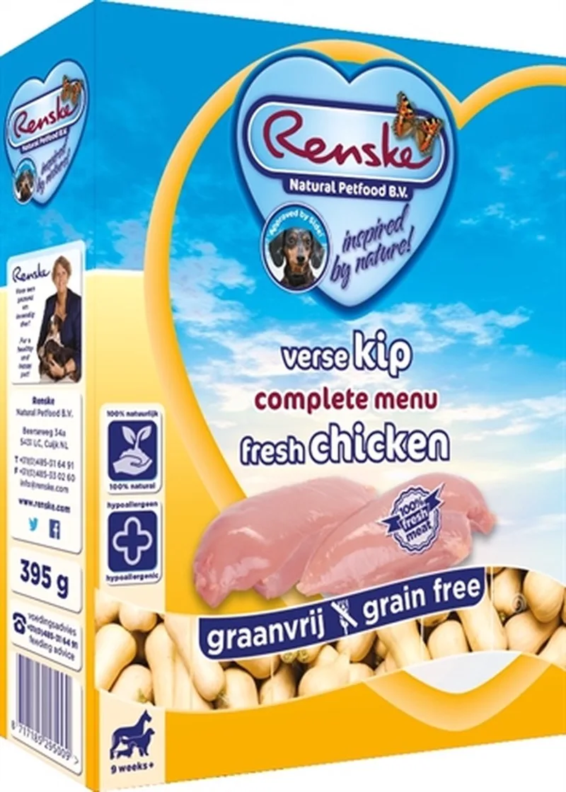 Hond Vers Adult Graanvrij - Kip - Hondenvoer - 10 x 395 g by Renske – product photo