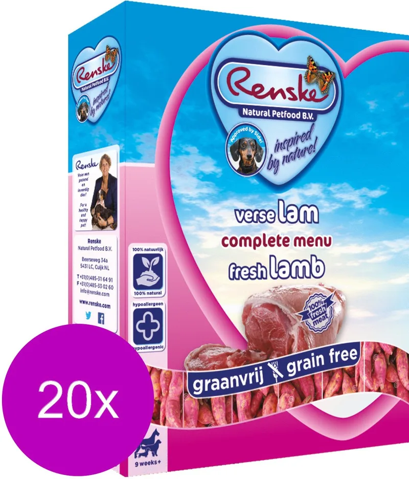 Hond Vers Adult Graanvrij - Lam - Hondenvoer - 20 x 395 g von Renske – Produktfoto