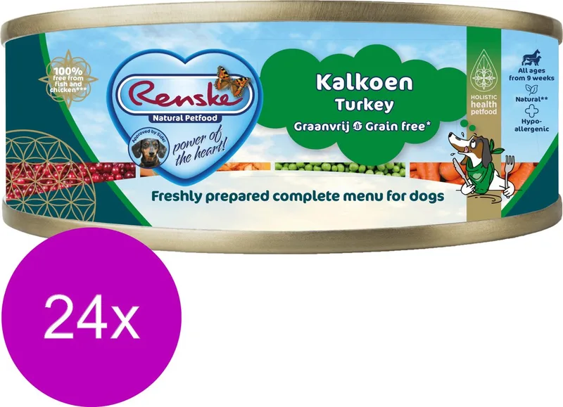 hond vers vlees kalkoen graanvrij - 24x95 gr von Renske – Produktfoto