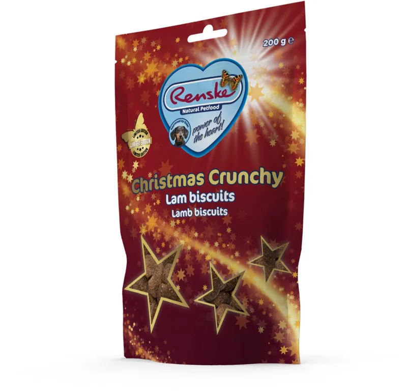 Hondensnack Gezonde Beloning Hond Kerst Crunchy Lam - 6 x 200 gr - Voordeelverpakking von Renske – Produktfoto