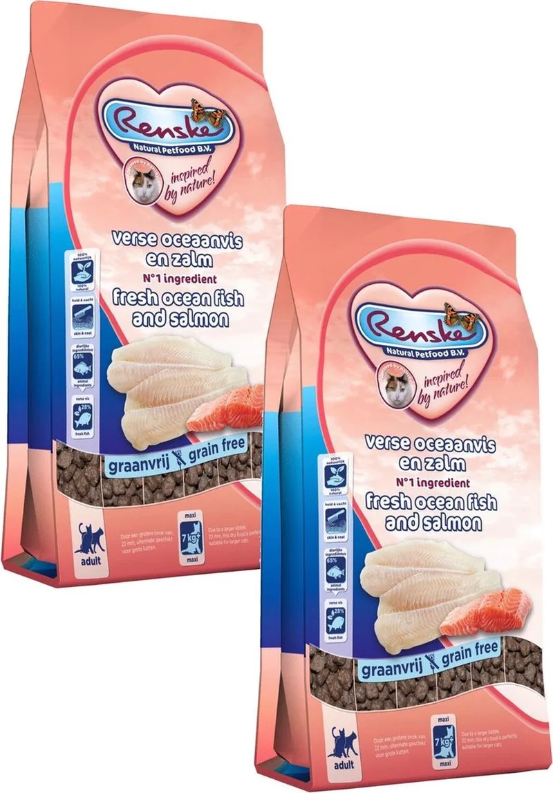 Kat Adult Maxi Verse Zeevis&Zalm - Kattenvoer - 2 x 6 kg by Renske – product photo
