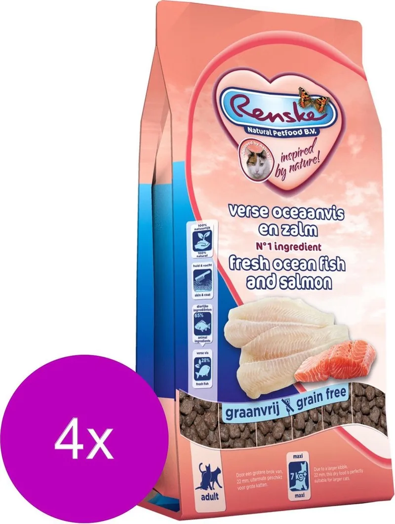 Kat Adult Maxi Verse Zeevis&Zalm - Kattenvoer - 4 x 400 g von Renske – Produktfoto