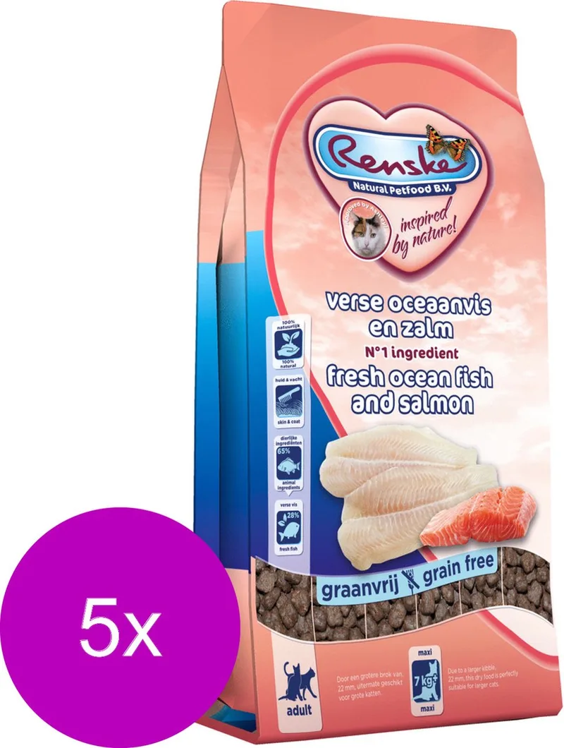 Kat Adult Maxi Verse Zeevis&Zalm - Kattenvoer - 5 x 1.5 kg von Renske – Produktfoto