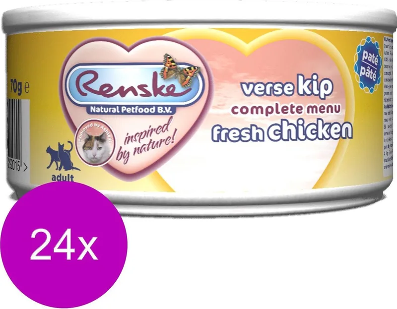 Kat Adult Verse 70 g - Kattenvoer - 24 x Kip de Renske – photo produit