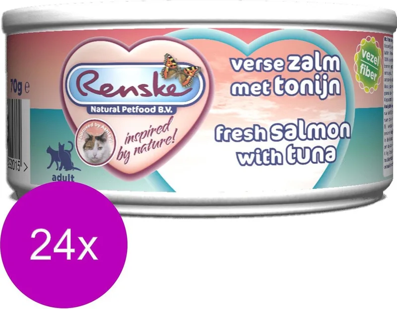 Kat Adult Verse 70 g - Kattenvoer - 24 x Tonijn&Zalm von Renske – Produktfoto