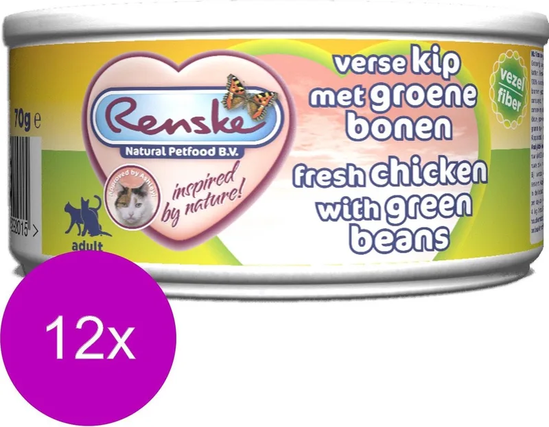 Kat Adult Verse 70 g - Kattenvoer Paté - Kip - 12x de Renske – photo produit