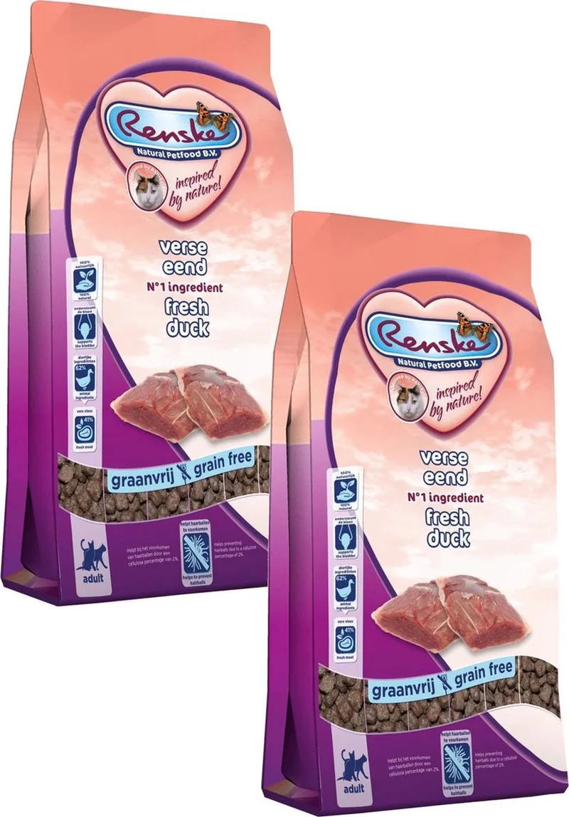 Kat Adult Verse Eend - Kattenvoer - 2 x 6 kg by Renske – product photo
