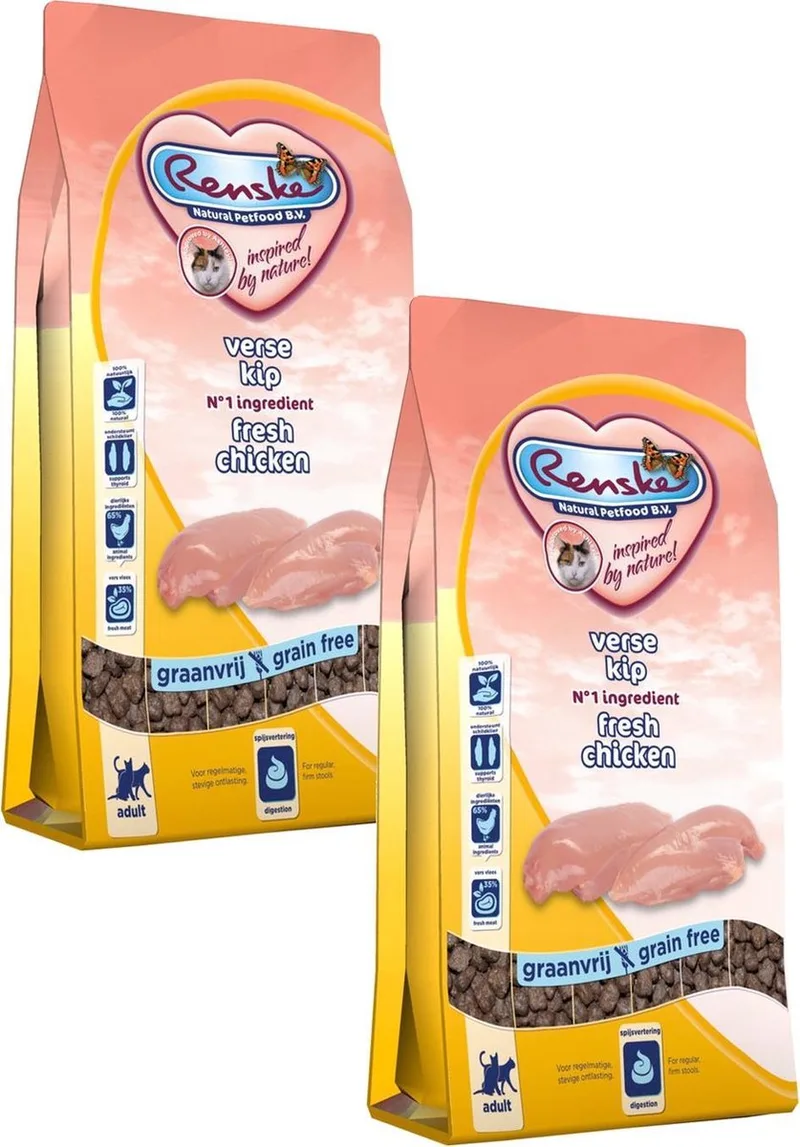 Kat Adult Verse Kip - Kattenvoer - 2 x 1.5 kg by Renske – product photo