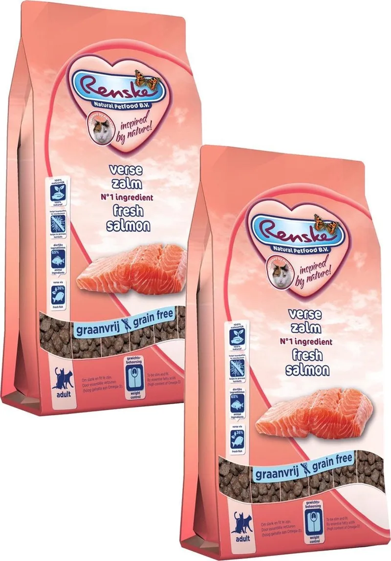 Kat Adult Verse Zalm - Kattenvoer - 2 x 1.5 kg de Renske – photo produit