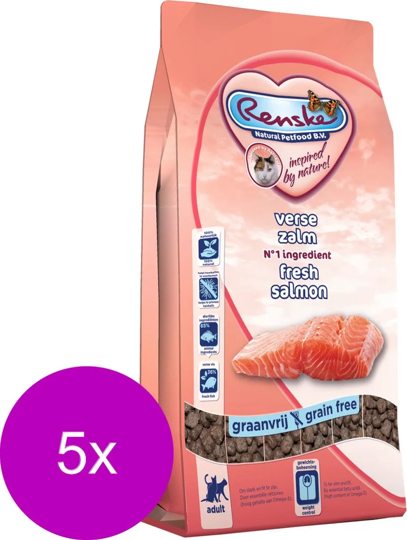 Kat Adult Verse Zalm - Kattenvoer - 5 x 1.5 kg de Renske – photo produit