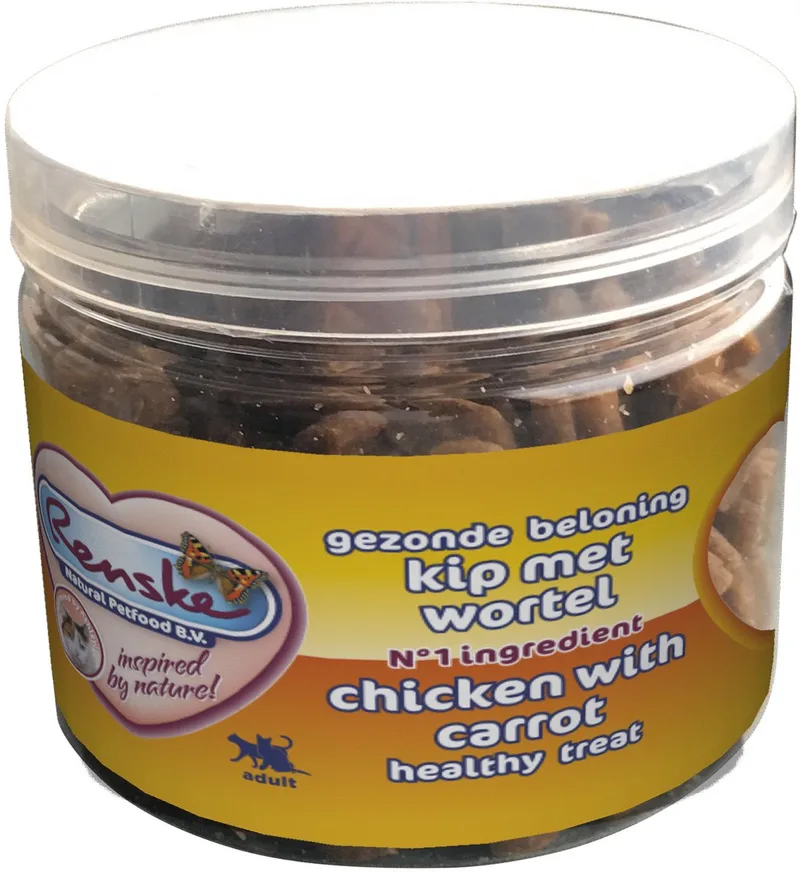 Kat Beloning Hartjes 100 g - Kattensnack - Kip&Wortel de Renske – photo produit