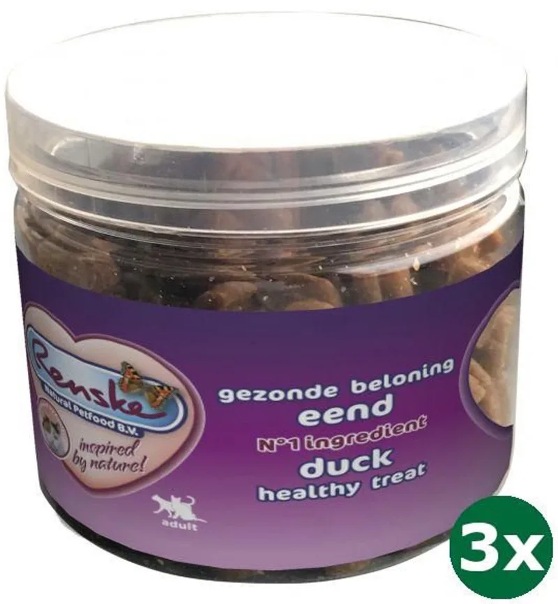kat gezonde beloning mini hartjes eend 3x 100 gr by Renske – product photo