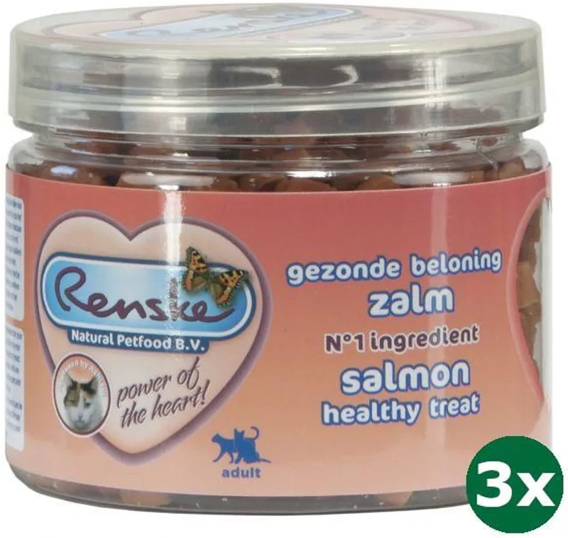 kat gezonde beloning mini hartjes zalm 3x 100 gr by Renske – product photo
