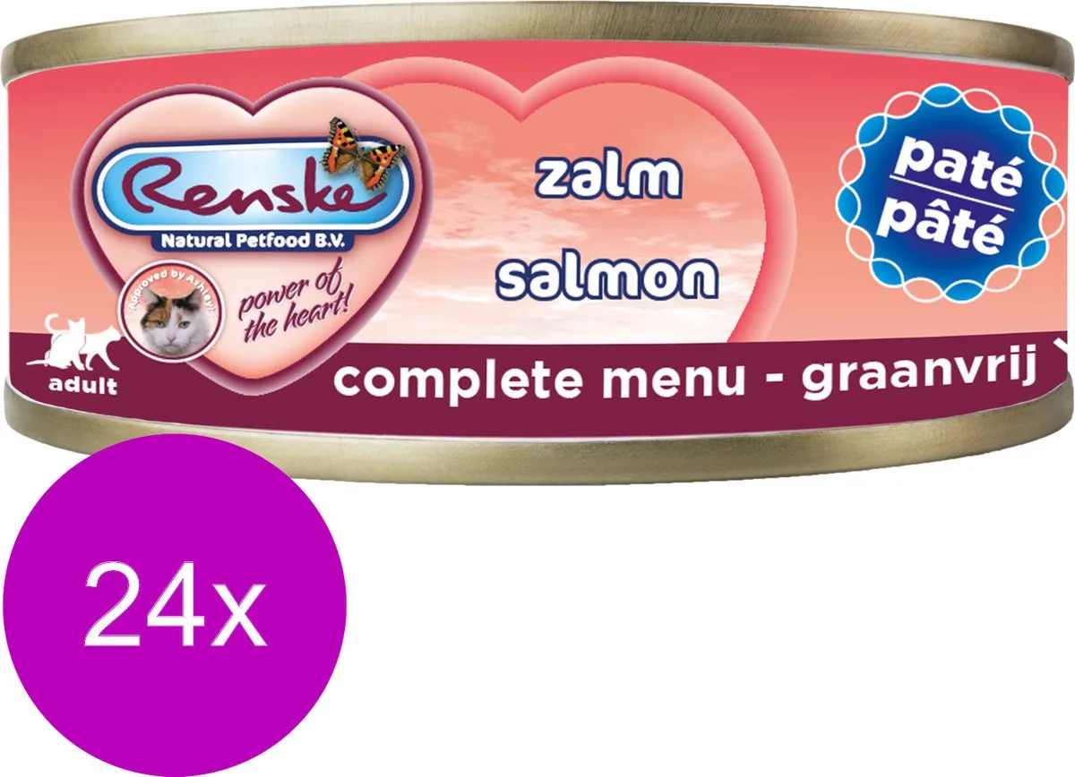 Kat Paté Zalm - Graanvrij, Compleet, 24x70g van Renske – productfoto