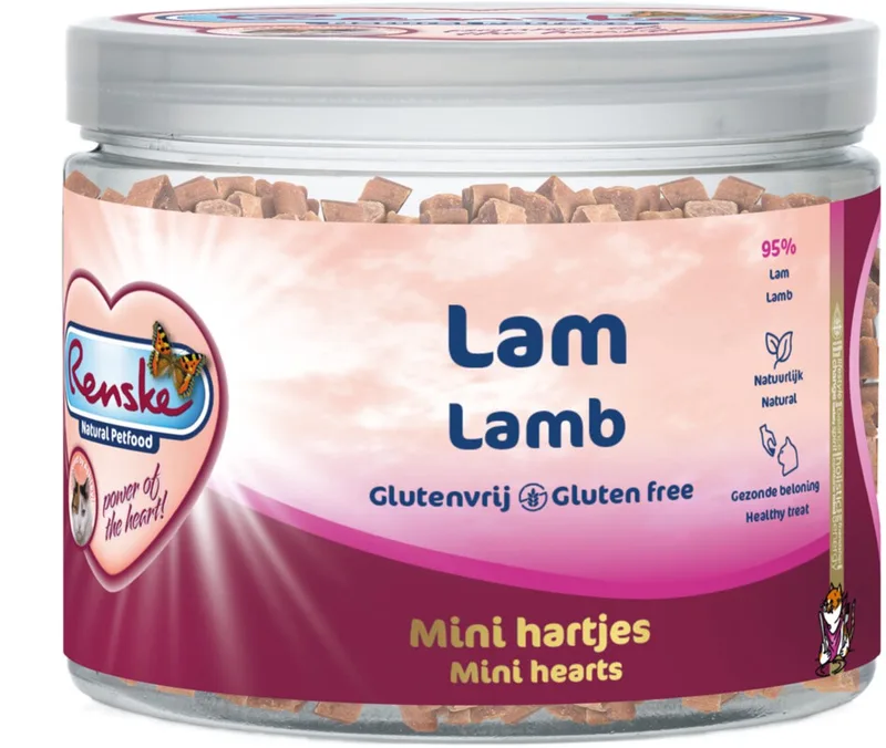 Kattensnack Gezonde Beloning Hartjes Lam - 100 gr by Renske – product photo