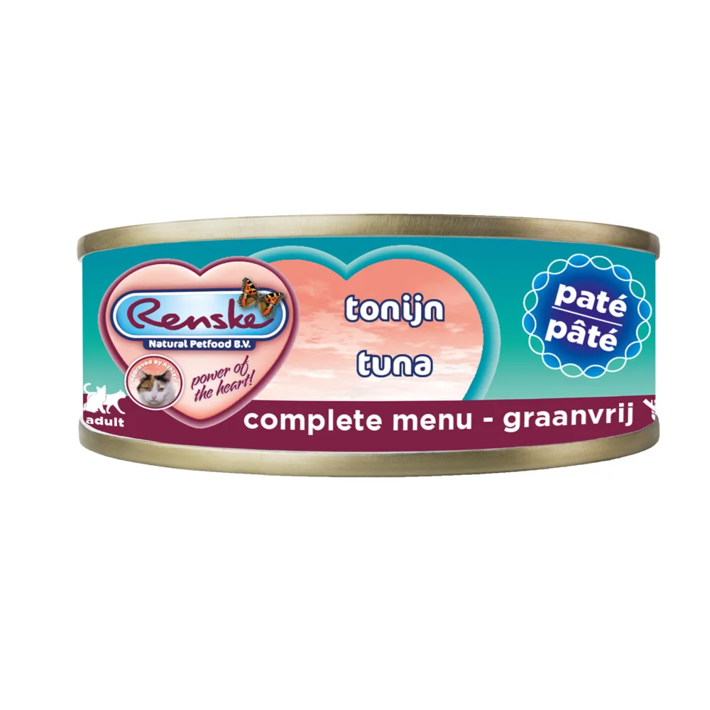 Paté Kattenvoer Nat Tonijn 70 gr fra Renske – produktbillede