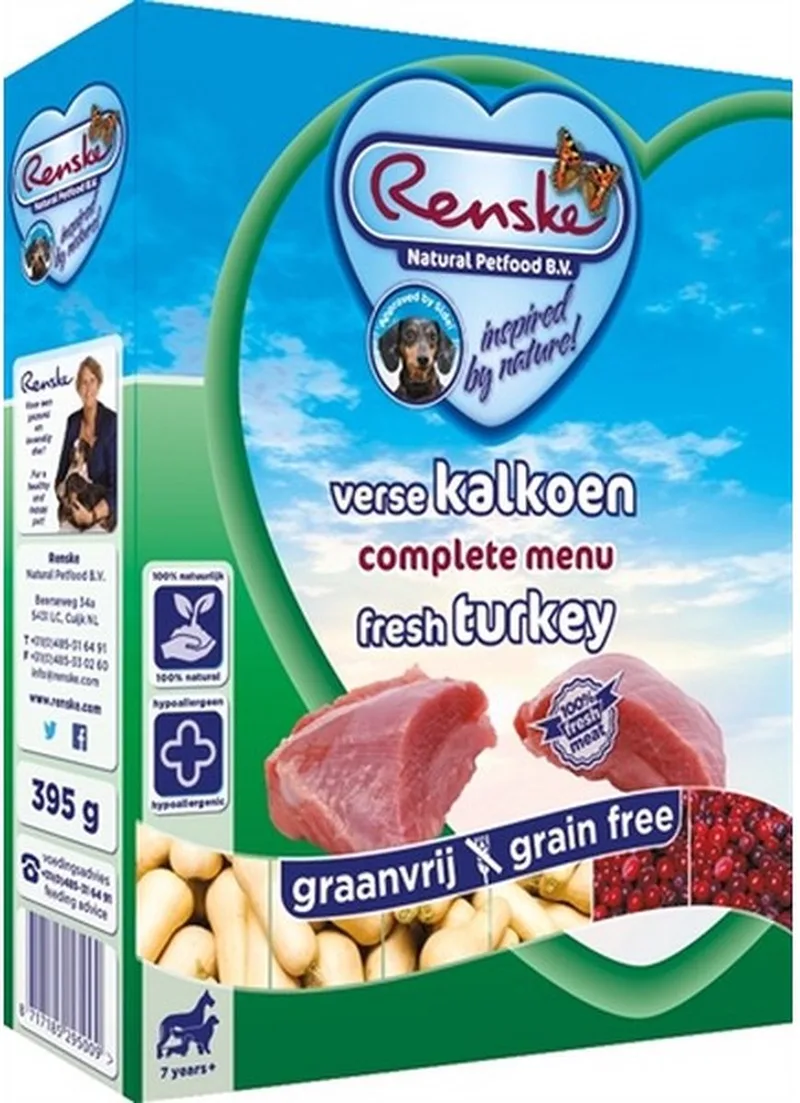 Senior - Kalkoen - Hondenvoer - 10 x 395 g by Renske – product photo