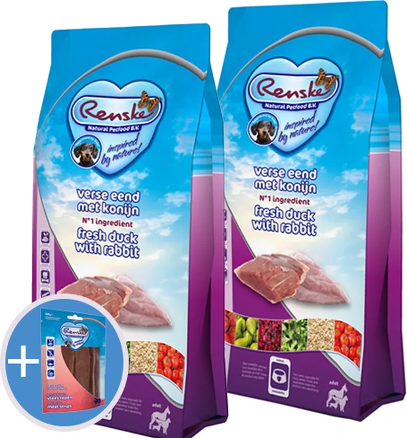 super premium adult eend / konijn hondenvoer 2 x 12 kg von Renske – Produktfoto