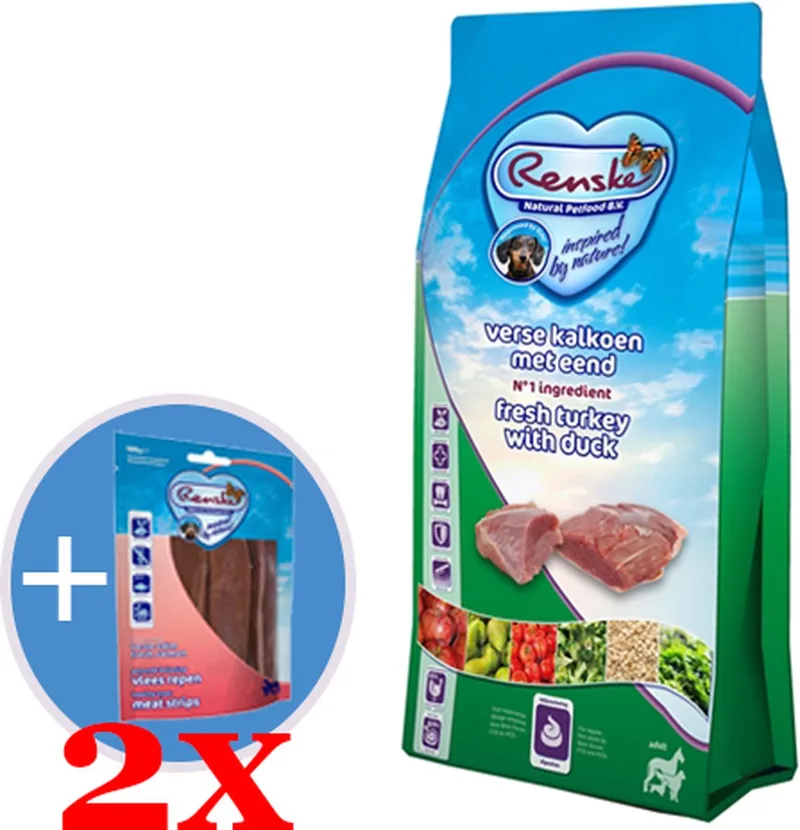super premium adult kalkoen / eend hondenvoer 12 kg von Renske – Produktfoto